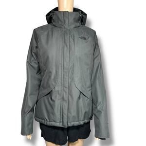 The North Face Womens Inlux Jacket Insulated DryVent Hooded Ski Coat Gray Small